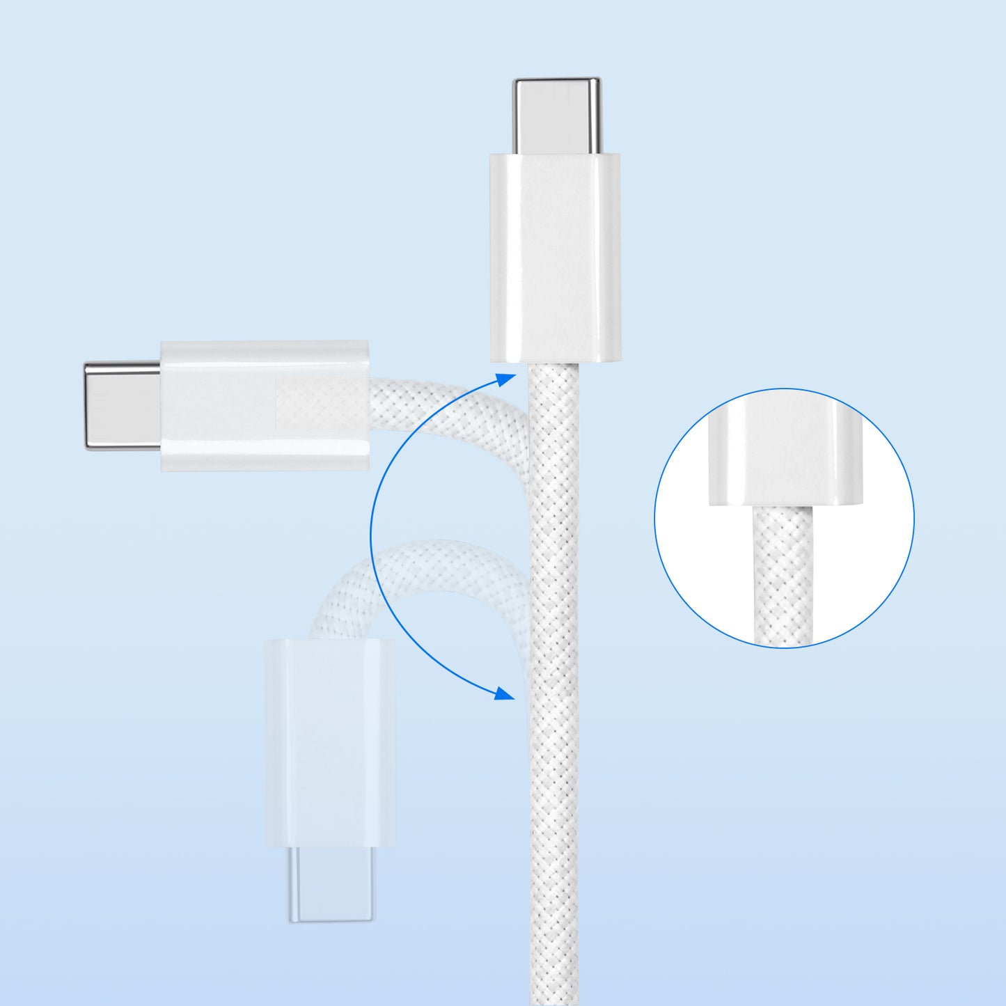 Lightning & USB C 2-in-1 Charging Cable,100W Fast Charging for iPhone 16/15/14/13/12/11/ Series, MacBook, iPad, and More 4 .3ft /1.3m (USB-C & Lightning)