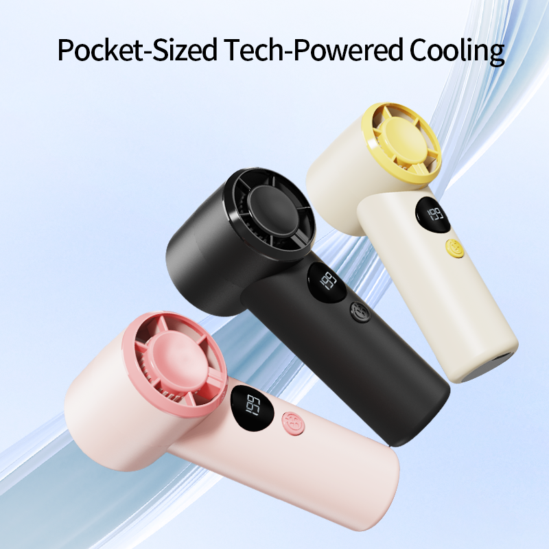 DF89 199-Speed Portable Handheld Fan, Rechargeable Mini Fan with LED Battery Display, Strong Airflow and Compact Design