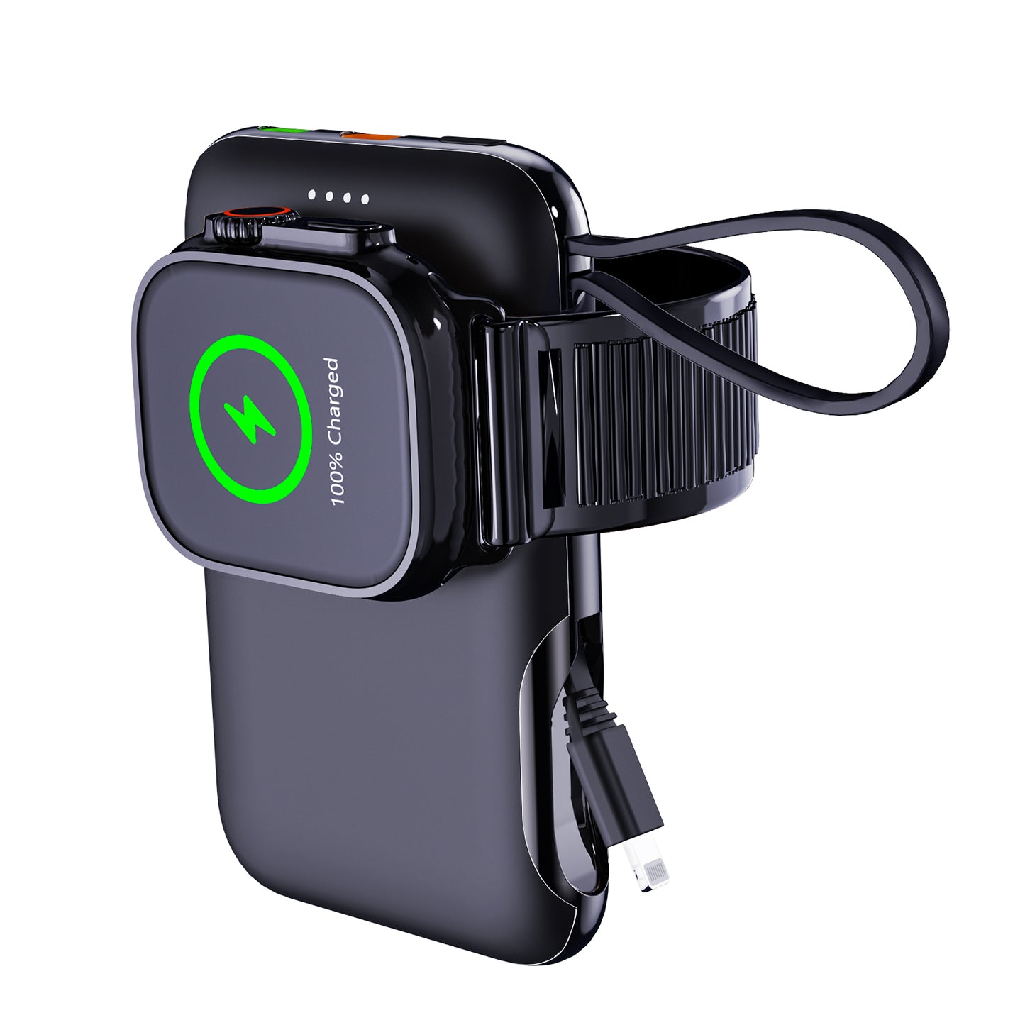 Meenova 2-in-1 Portable Watch Charger For Apple Watch, Samsung Galaxy Watch Power Bank 5000mAh, Mobile Phone External Battery Mini Auxiliary Battery Powerbank