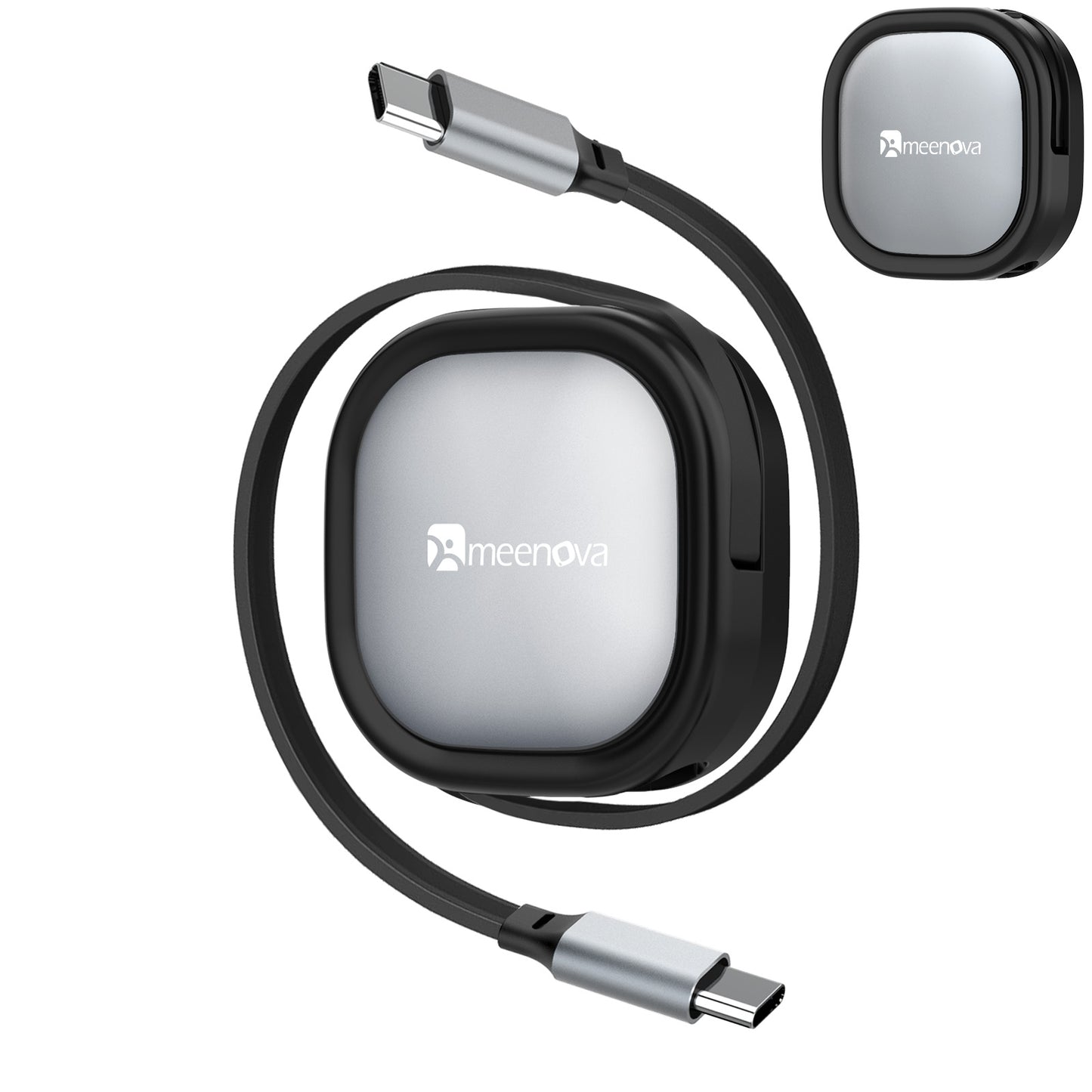 iPhone 15 Cable Retractable USB C Cable, 60W USB C to USB-C PD Fast Charging Cord 4-Stage Length