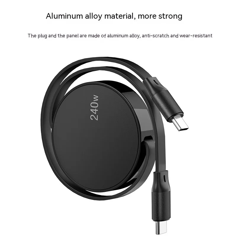 Meenova Retractable USB C to Type C PD Fast Charging Charger Wire Cord For Macbook Samsung Xiaomi iPhone 15 USB-C USBC Cable