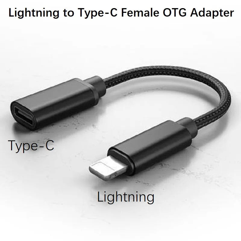 Lightning Male to Type-C Female OTG Adapter for iPhone 14 13 12 11 Pro Max,Xs,Xr,iPad Air,iPod Support USB-C Digital Headphone DAC