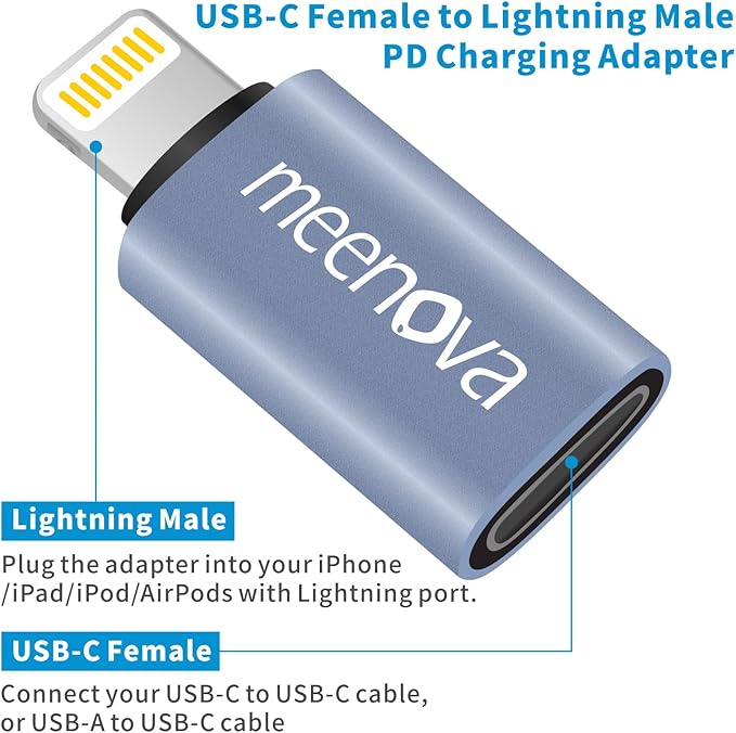 30W PD USB C to Lighting Fast Charging Converter Cable for Apple AirPods Pro, iPod, iPad Pro Air,iPhone 14 Pro Max/13/12/11/Xs Max, 2 Pack, 27W Not for Audio