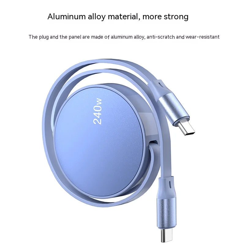 Meenova Retractable USB C to Type C PD Fast Charging Charger Wire Cord For Macbook Samsung Xiaomi iPhone 15 USB-C USBC Cable