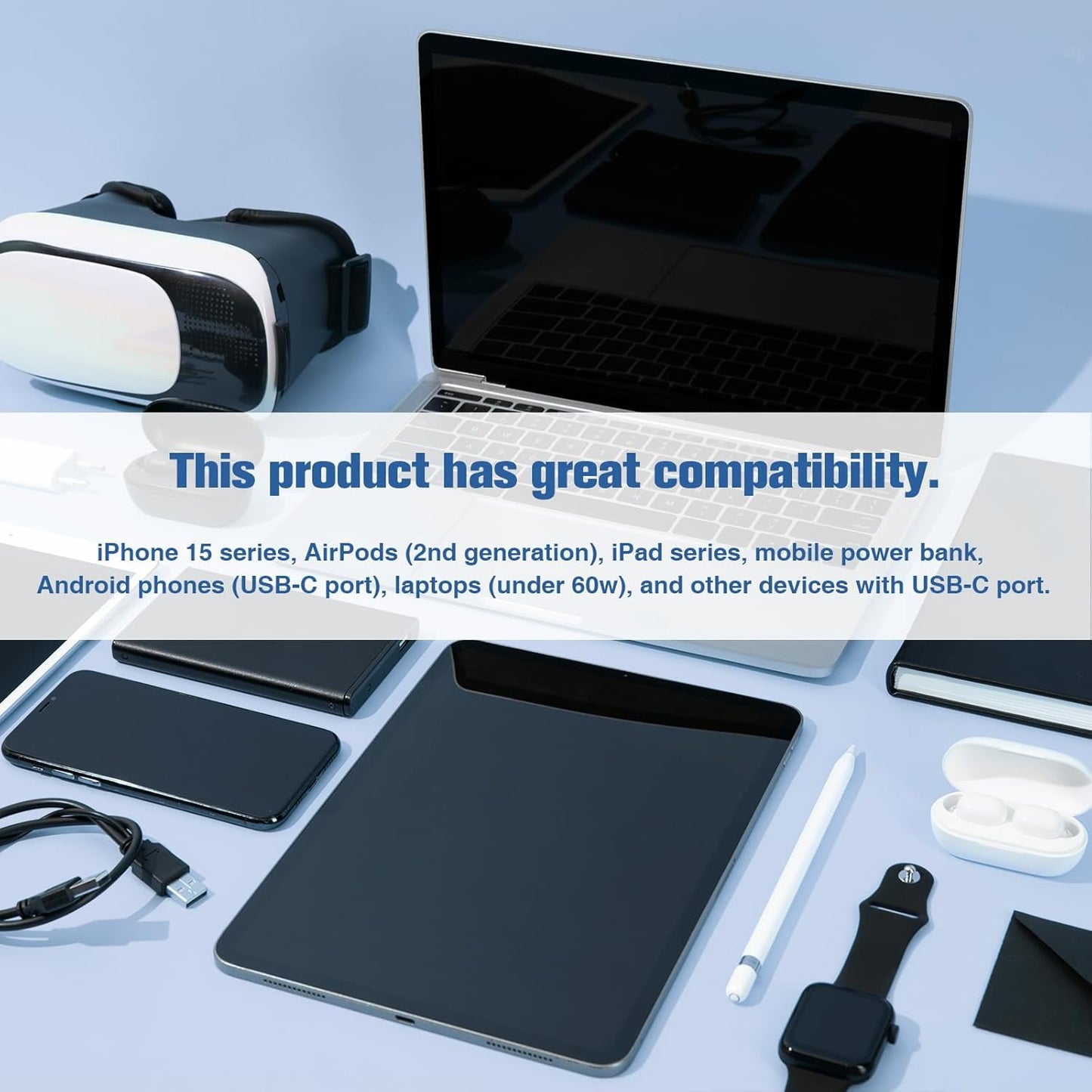 USB-C to USB A Reversible Adapter, Type C Female to USB-a Male Charger Cable Converter, for iPhone iPad Pro Air,Samsung,Power Bank(2 Pack &2 Lanyards)