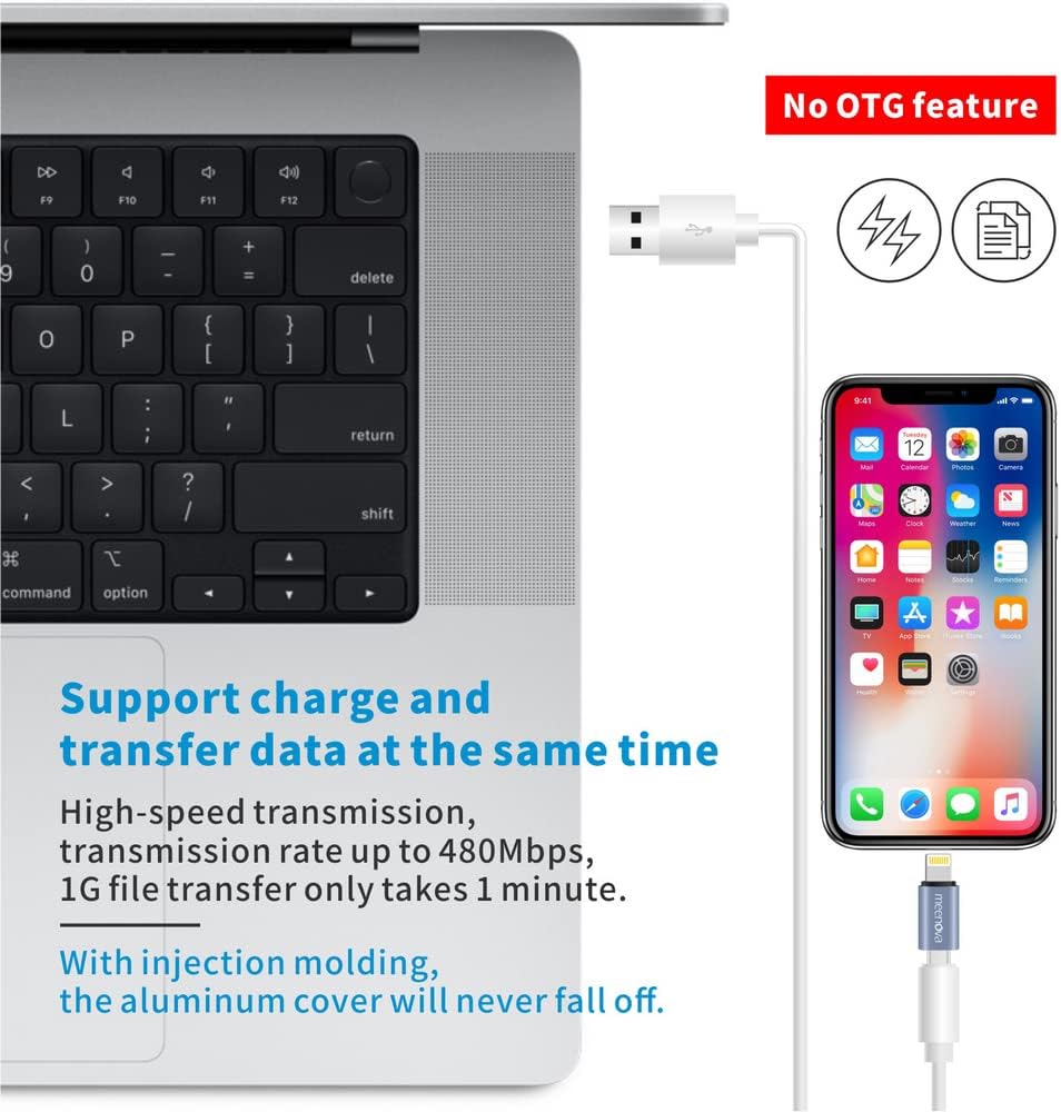 30W PD USB C to Lighting Fast Charging Converter Cable for Apple AirPods Pro, iPod, iPad Pro Air,iPhone 14 Pro Max/13/12/11/Xs Max, 2 Pack, 27W Not for Audio