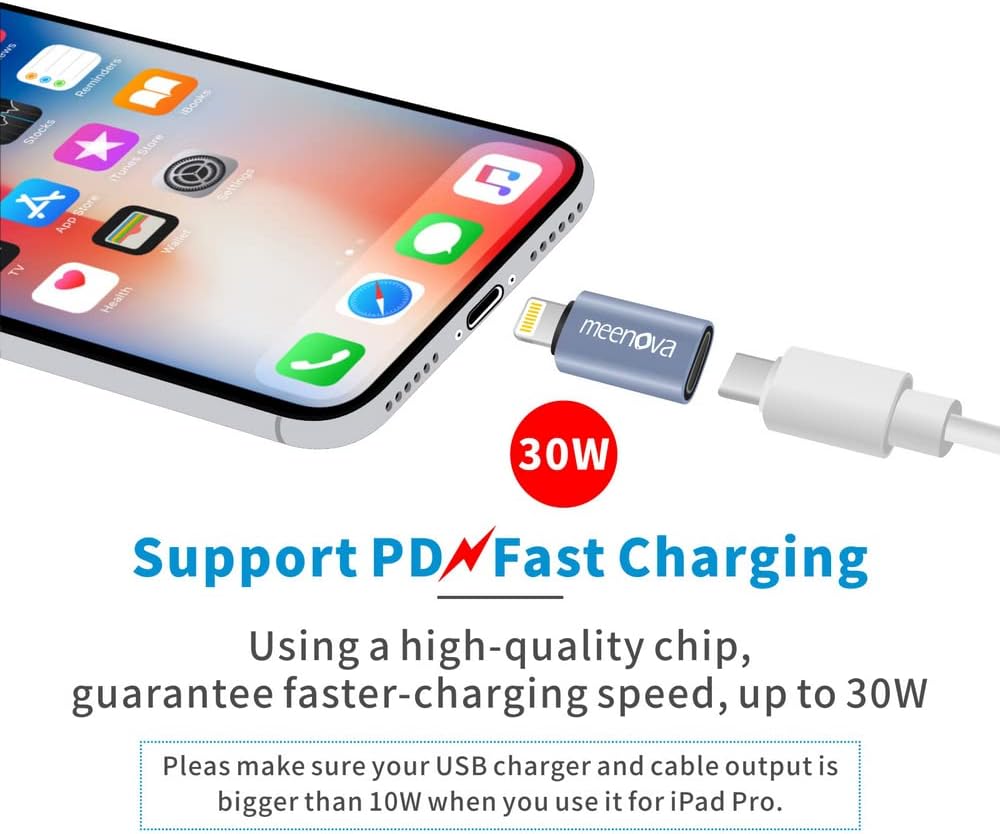 30W PD USB C to Lighting Fast Charging Converter Cable for Apple AirPods Pro, iPod, iPad Pro Air,iPhone 14 Pro Max/13/12/11/Xs Max, 2 Pack, 27W Not for Audio