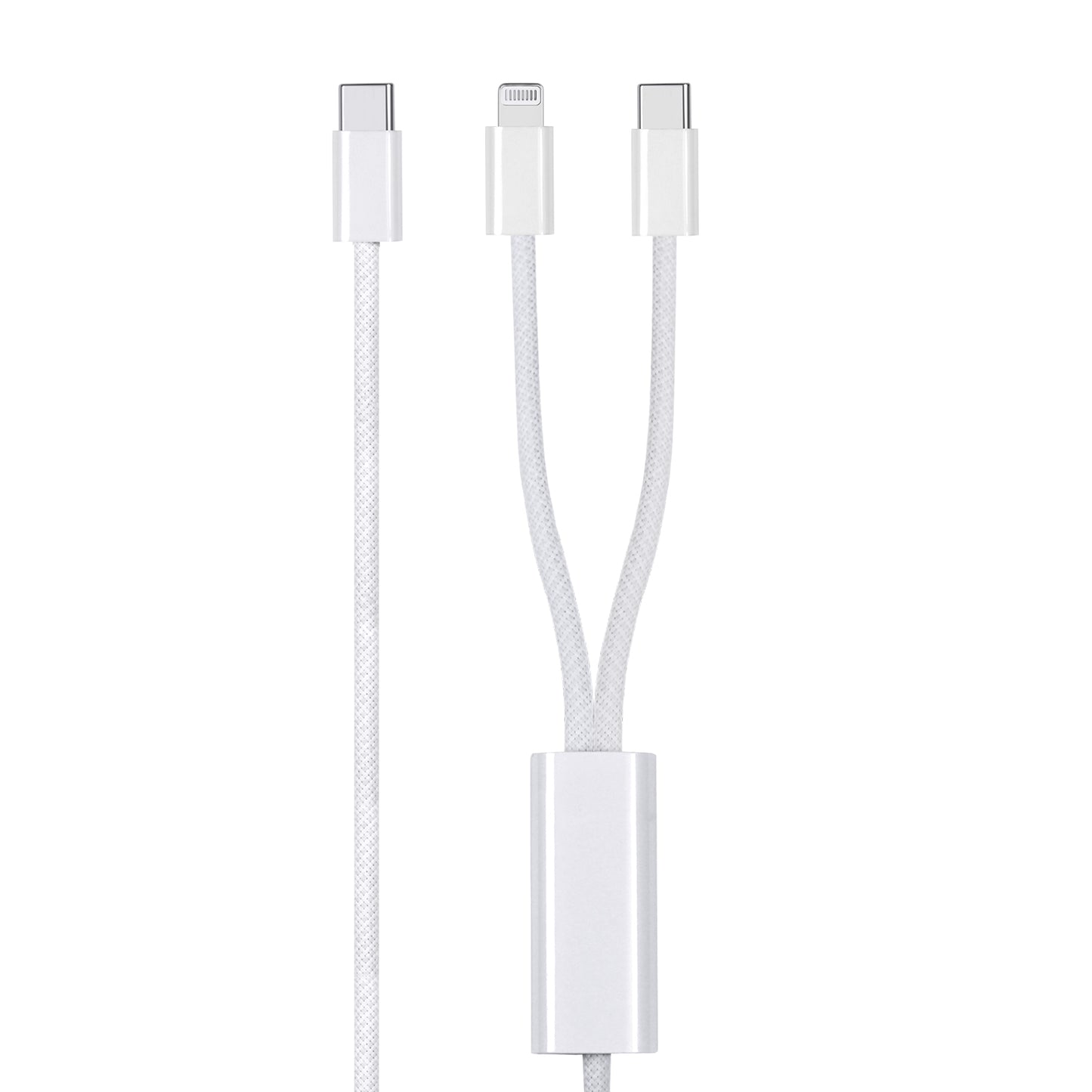 Lightning & USB C 2-in-1 Charging Cable,100W Fast Charging for iPhone 16/15/14/13/12/11/ Series, MacBook, iPad, and More 4 .3ft /1.3m (USB-C & Lightning)