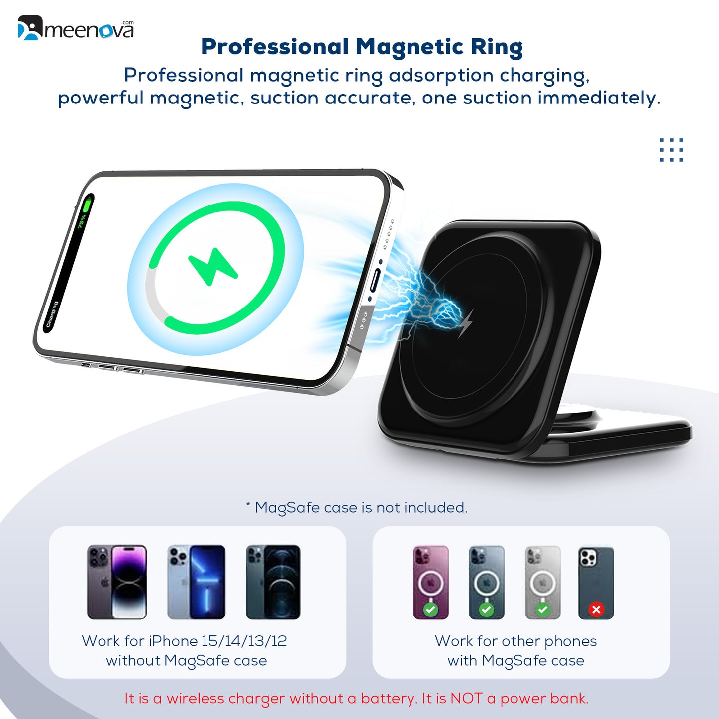 Foldable 2 in 1 Wireless Charging Station for Apple Watch Magnetic MagSafe Charger
