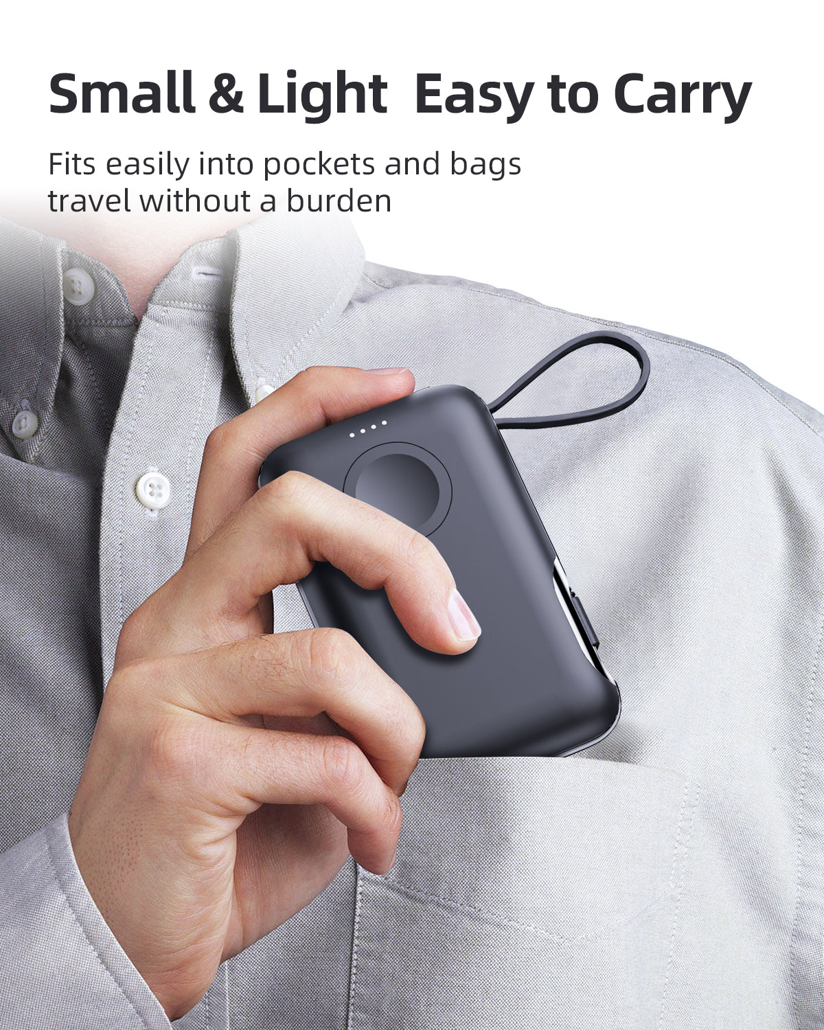 Meenova 2-in-1 Portable Watch Charger For Apple Watch, Samsung Galaxy Watch Power Bank 5000mAh, Mobile Phone External Battery Mini Auxiliary Battery Powerbank