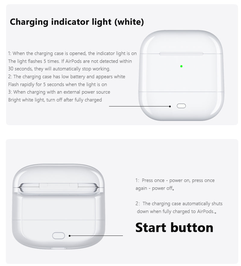 Battery Case For AirPods Pro 1st and 2nd Generation with Lightning Port, A2190, A2700, 700 mAh Charging Case, Power Bank Case, AirPods Charger USB C, Rechargeable Protective Extended, Portable Cover