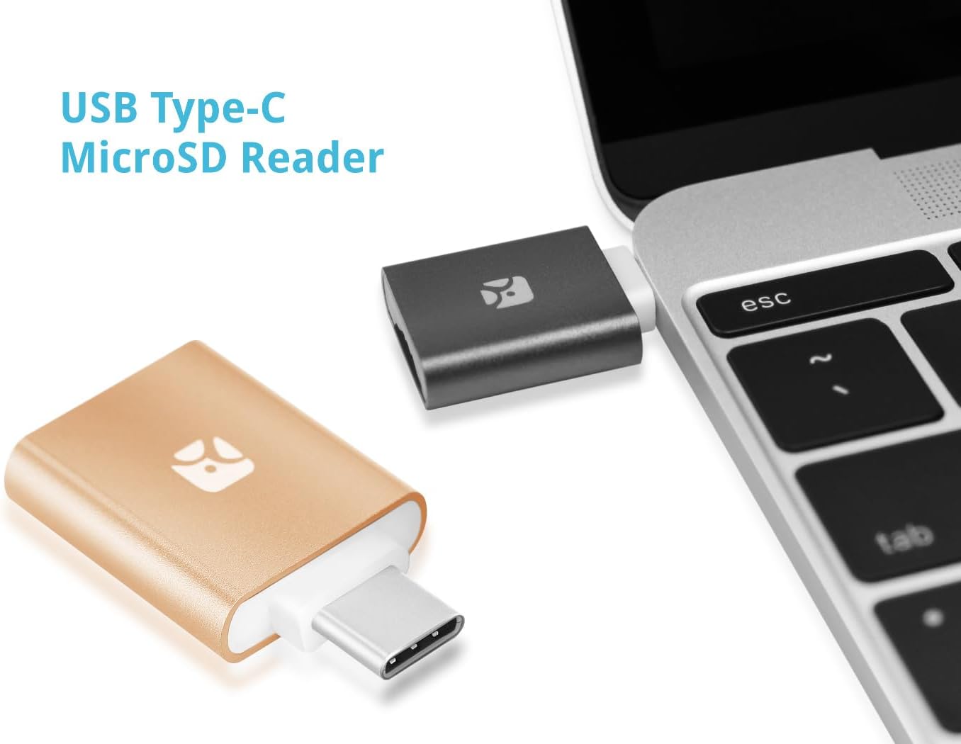 Dash Micro G3 MicroSD Reader Type-C, Silver, for Samsung Galaxy s20/10/9/8/7 Note 20/9/8/7, Google Pixel (Gold)