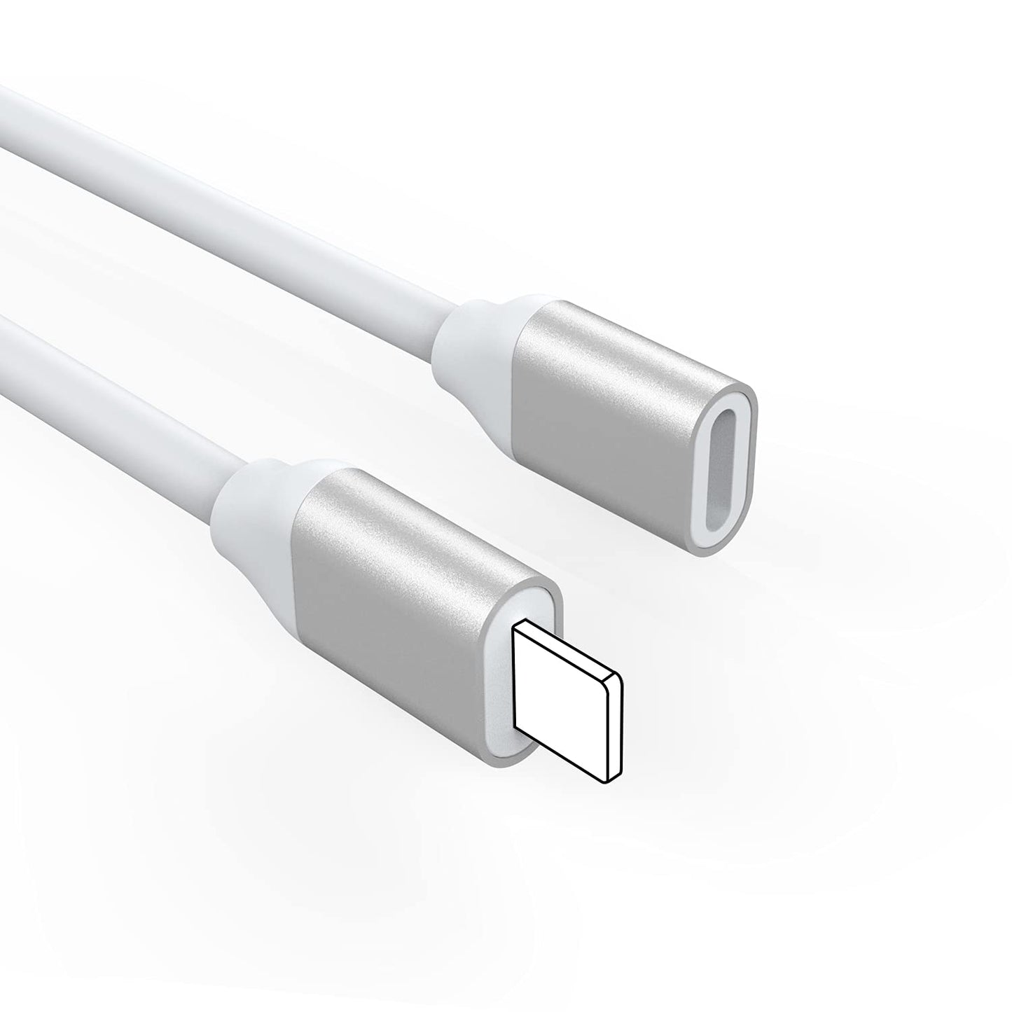 Lightning Male to Female Extension 1 foot Short, 30cm 50cm 0.5ft for Microphone, Apple Pen, AirPods Case, PALOVUE iMic Portable