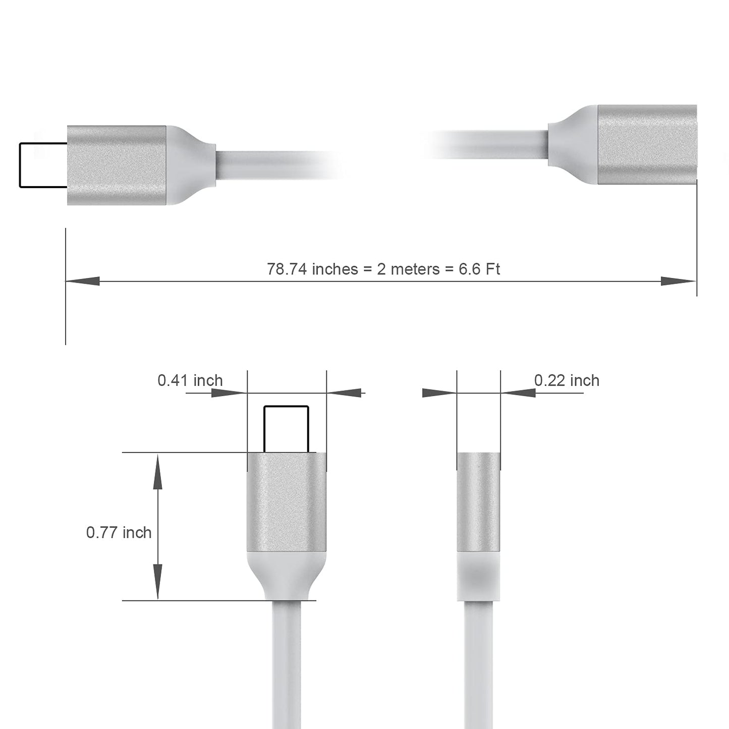 Lightning Male to Female Extension 1 foot Short, 30cm 50cm 0.5ft for Microphone, Apple Pen, AirPods Case, PALOVUE iMic Portable