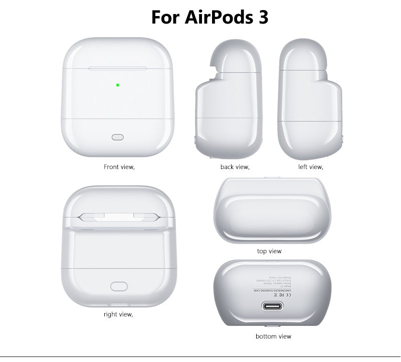 Battery Case For AirPods 3rd Generation, 700 mAh Charging Case, Power Bank Case, A2566 AirPods Charger USB C, Lightning Rechargeable Protective Extended Case, A2897 Portable Cover For AirPods 3