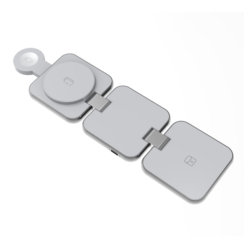 Meenova Aluminum alloy 3 in 1 suitable for Apple Magsafe magnetic wireless charging and folding stand suitable for iPhone 15 pro m