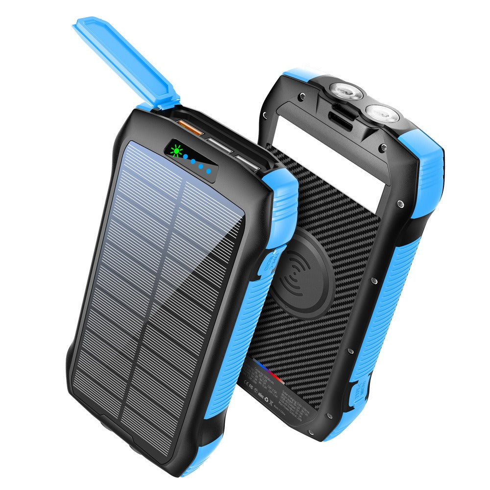 Meenova 33,500mAh Solar Power Bank with 20W PD, 10W Wireless Charging, IP67 Water Resistance & 260-Lumen Flashlight