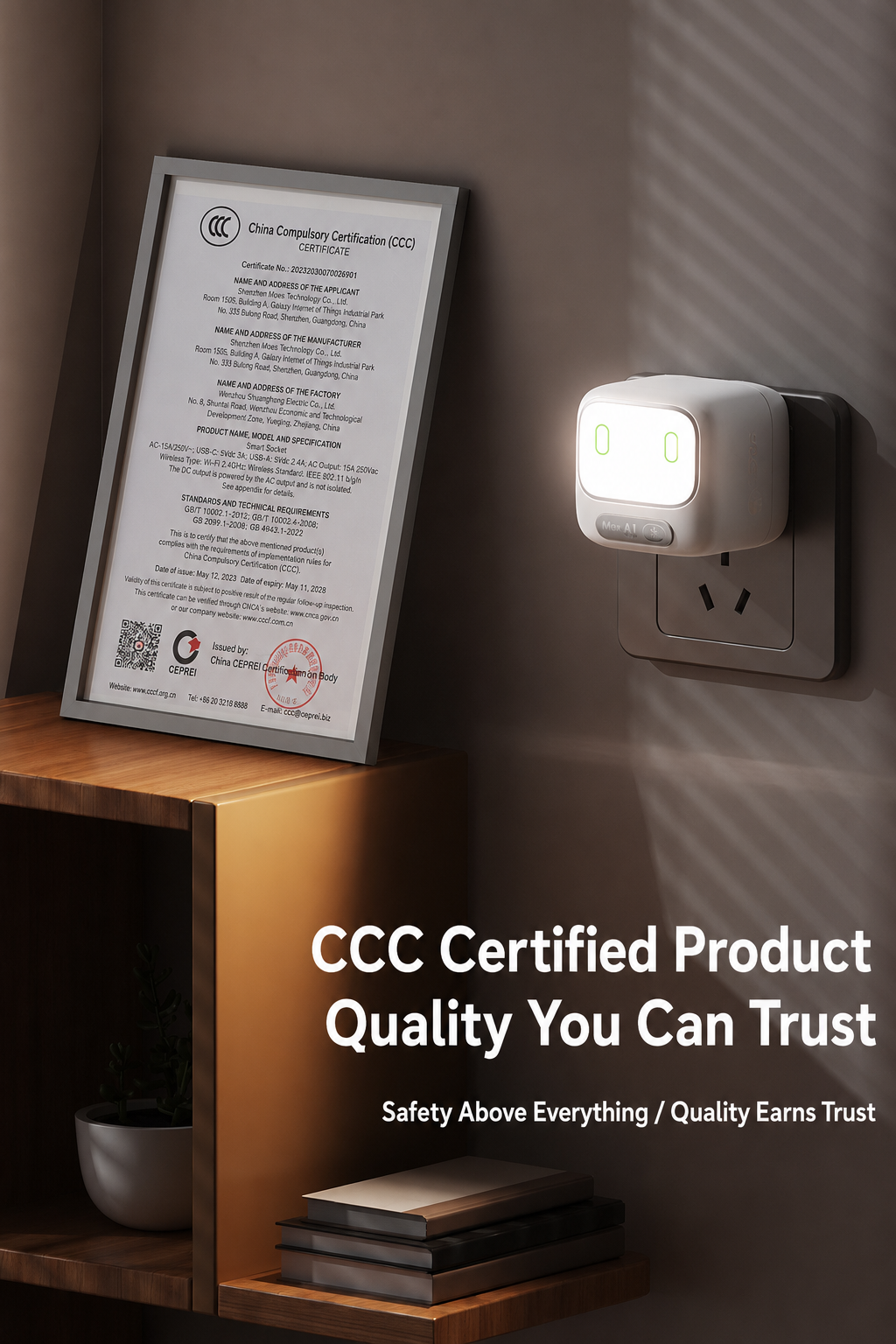 Meenova AI Voice Control Night Light Charger - 45W GaN Fast Charger with Smart Touch Control, USB-C PD Charging & Compact Travel Design