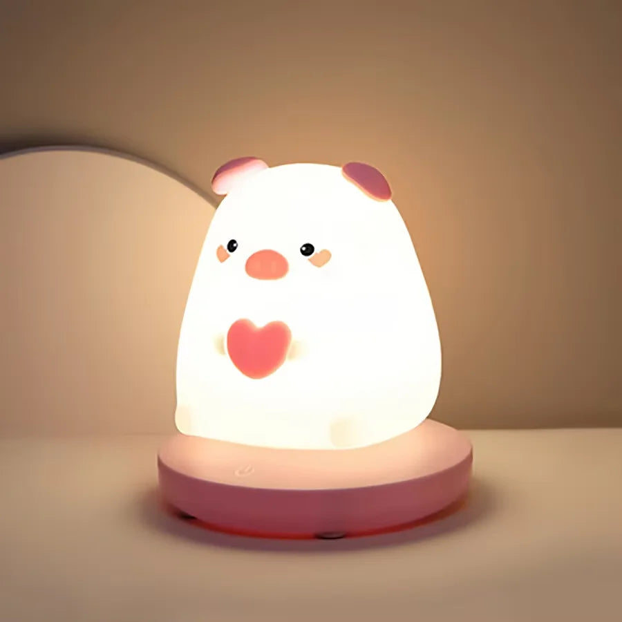 1200mAh Rechargeable LED Night Light with 3-Stage Dimming, Silicone Desk Lamp & Stress Toy for Kids Room, Bedroom Nightstand