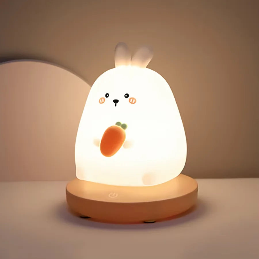 1200mAh Rechargeable LED Night Light with 3-Stage Dimming, Silicone Desk Lamp & Stress Toy for Kids Room, Bedroom Nightstand