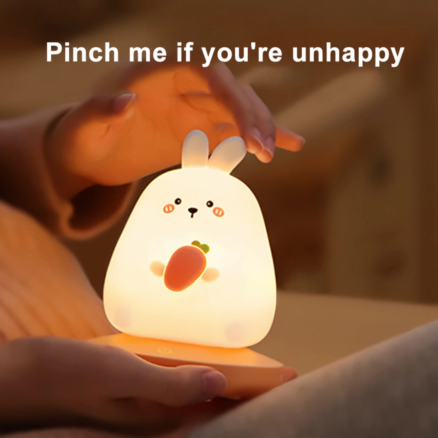 1200mAh Rechargeable LED Night Light with 3-Stage Dimming, Silicone Desk Lamp & Stress Toy for Kids Room, Bedroom Nightstand