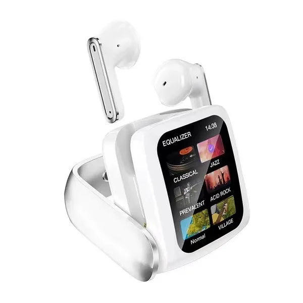 Full-color Touch Screen Bluetooth 5.4 Earphones Call Noise Reduction Rotating Design Gamer Headset IPX5 Waterproof Headphones