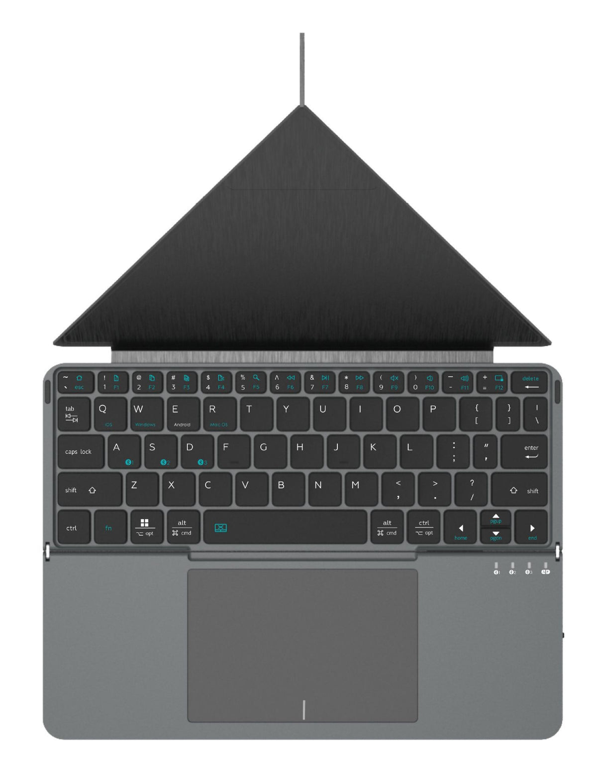 Foldable Bluetooth Keyboard with Touchpad & Leather Case | Ultra-Slim Wireless Multi-Device Keyboard for iPad, Tablet, Smartphone, PC | 200-Hour Battery Life, 3-Device Switch