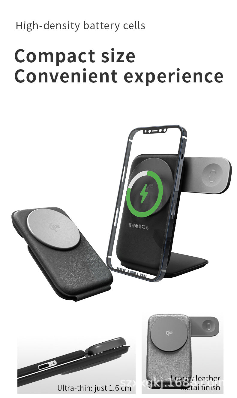 New Foldable 3-in-1 Wireless Charger, Portable Wireless Fast Charging for Apple iPhone & Apple Watch