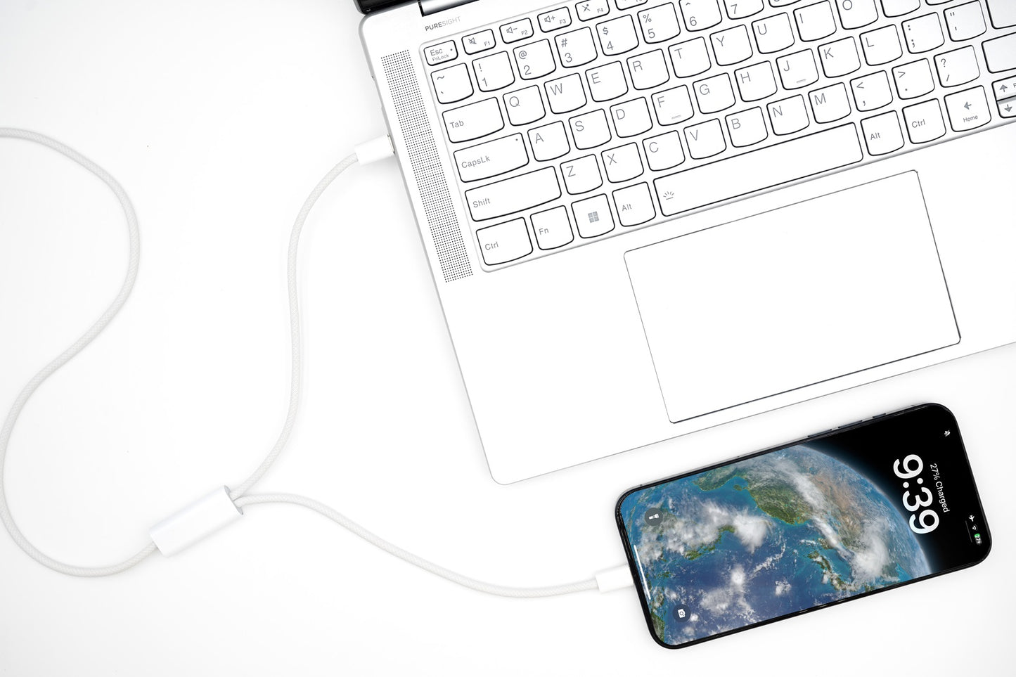 Lightning & USB C 2-in-1 Charging Cable,100W Fast Charging for iPhone 16/15/14/13/12/11/ Series, MacBook, iPad, and More 4 .3ft /1.3m (USB-C & Lightning)
