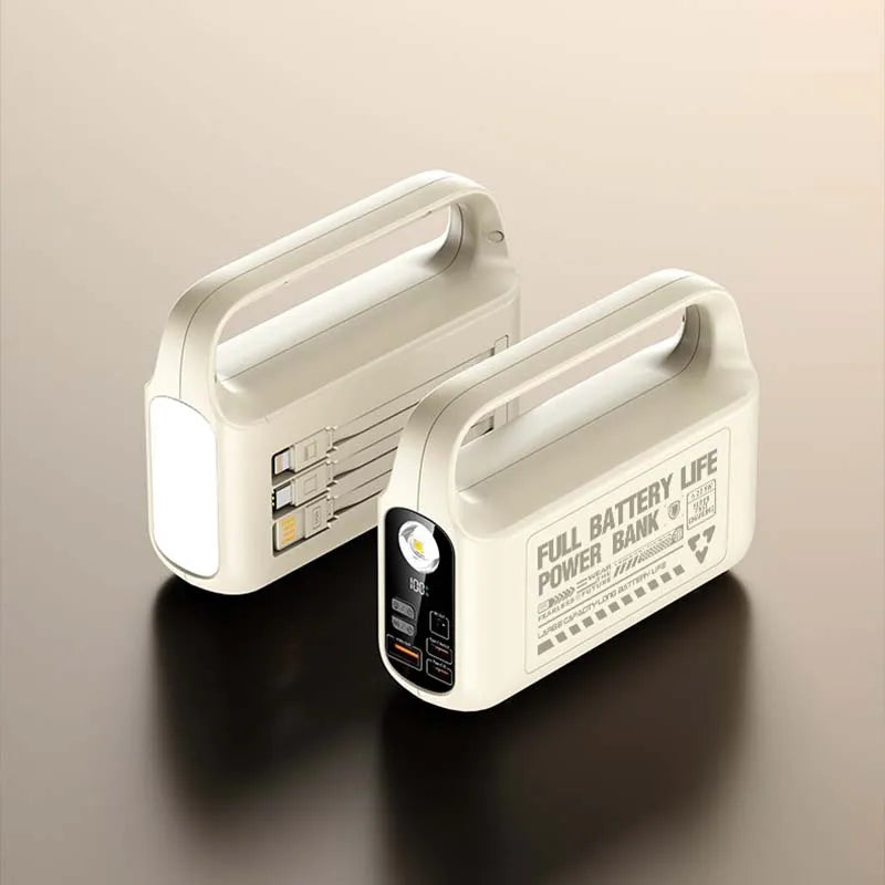 meenova Large Capacity Power Bank 200000mAh With Camping Lamp Built-in Cable For iPhone Outdoor Emergency