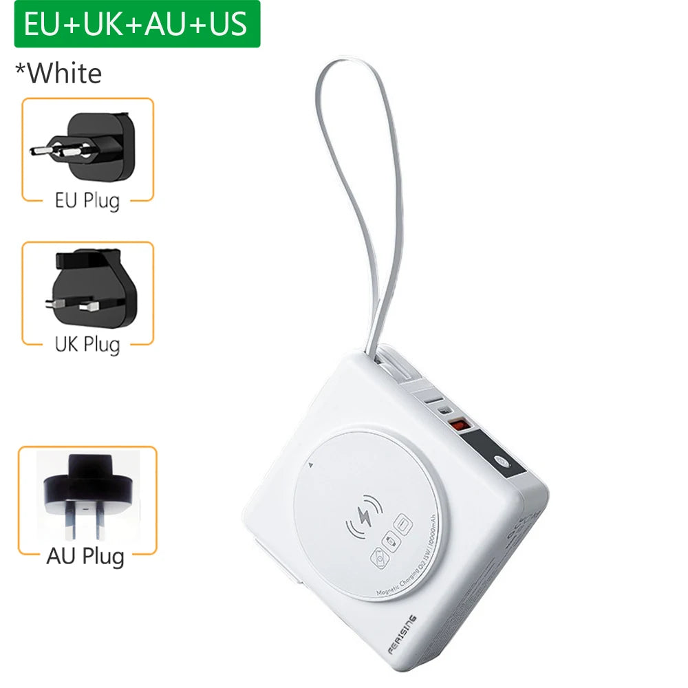 6IN1 22.5W qi2 Magnetic Power bank Charging 10000mAh for Apple Watch built-in Cable Magsafe KR/AU/EU/US/UK Plug Charger