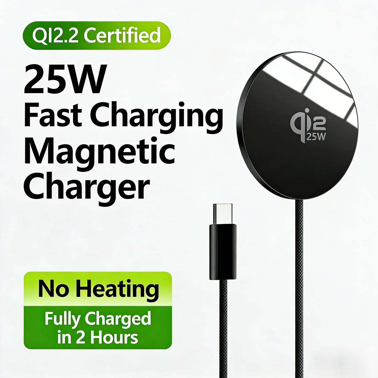 New Qi2.2 magnetic charger For 25W super wireless fast charging For iPhone 17 16 15 14 13 12 Pro Max Samsung S25 S23 S22
