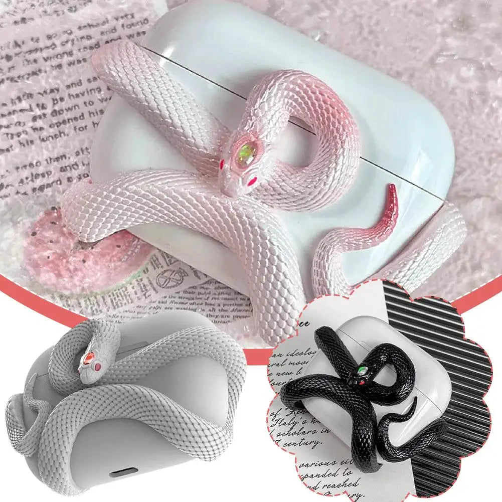 Snake-Shaped Resin Protective Case for AirPods Pro 1& 2 AirPods 3 4 | Anti-Drop, Scratch-Resistant, Hollow Design cover