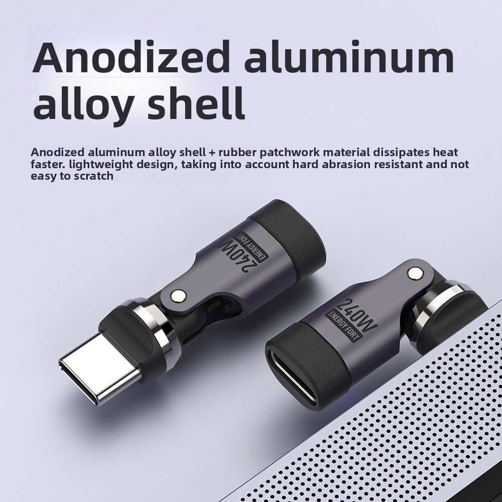 Meenova USB C Magnetic Adapter PD 240W (1 Pack), 360 &180 Degree & Right Angle USB C Adapter, Magnetic Charger Fast Charging for Samsung, iPhone 16/15, MacBook Pro, iPad, Tablet, Laptop