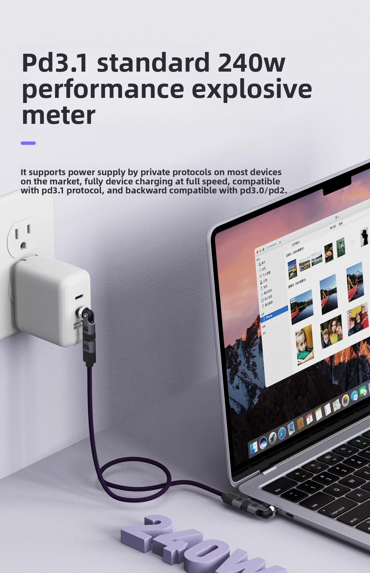 Meenova USB C Magnetic Adapter PD 240W (1 Pack), 360 &180 Degree & Right Angle USB C Adapter, Magnetic Charger Fast Charging for Samsung, iPhone 16/15, MacBook Pro, iPad, Tablet, Laptop