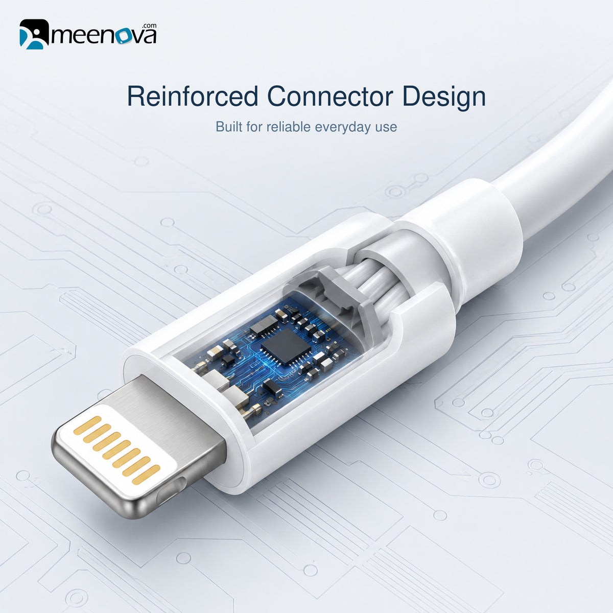 Meenova Lightning Male to Female Extension Cable, Lightning Extension 1 Foot Short Cable, 9cm/30cm/50cm/1m/2m (0.5ft/1ft/3.3ft/6.6ft), with Plastic Connectors for Microphone, Apple Pencil, AirPods Case, PALOVUE iMic Portable, Black or White