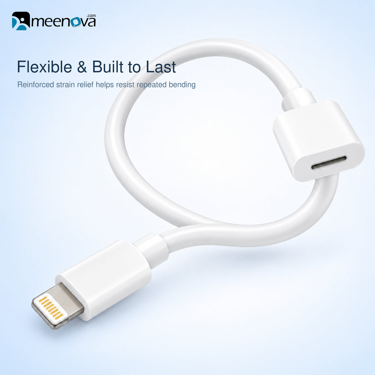 Meenova Lightning Male to Female Extension Cable, Lightning Extension 1 Foot Short Cable, 9cm/30cm/50cm/1m/2m (0.5ft/1ft/3.3ft/6.6ft), with Plastic Connectors for Microphone, Apple Pencil, AirPods Case, PALOVUE iMic Portable, Black or White