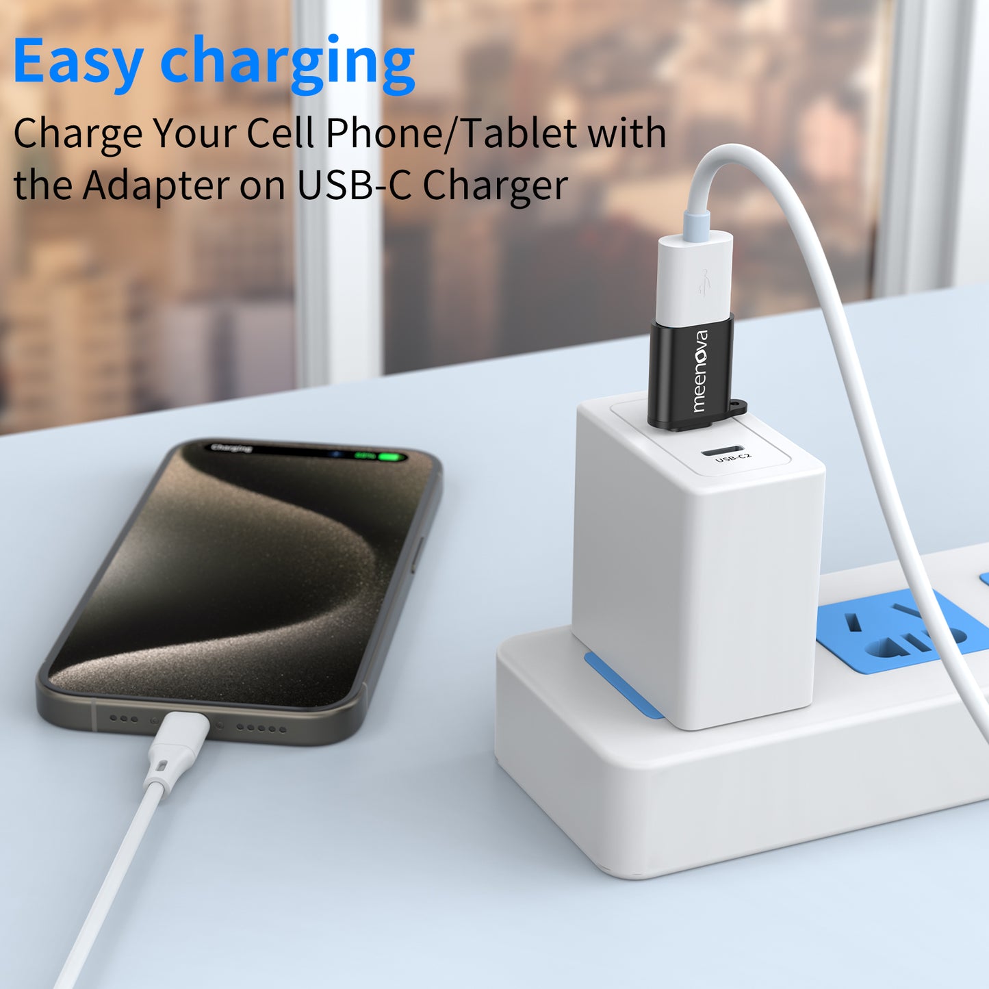 Lightning to USB C Adapter (USB-A to USB-C Male Adapter, Lanyards)