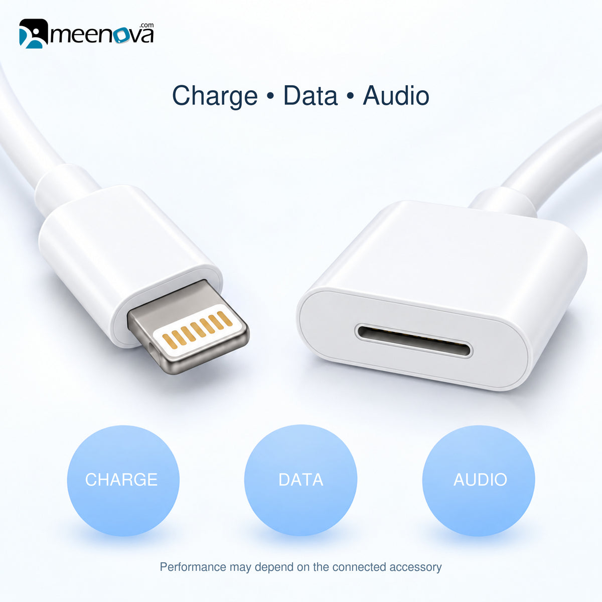 Meenova Lightning Male to Female Extension Cable, Lightning Extension 1 Foot Short Cable, 9cm/30cm/50cm/1m/2m (0.5ft/1ft/3.3ft/6.6ft), with Plastic Connectors for Microphone, Apple Pencil, AirPods Case, PALOVUE iMic Portable, Black or White