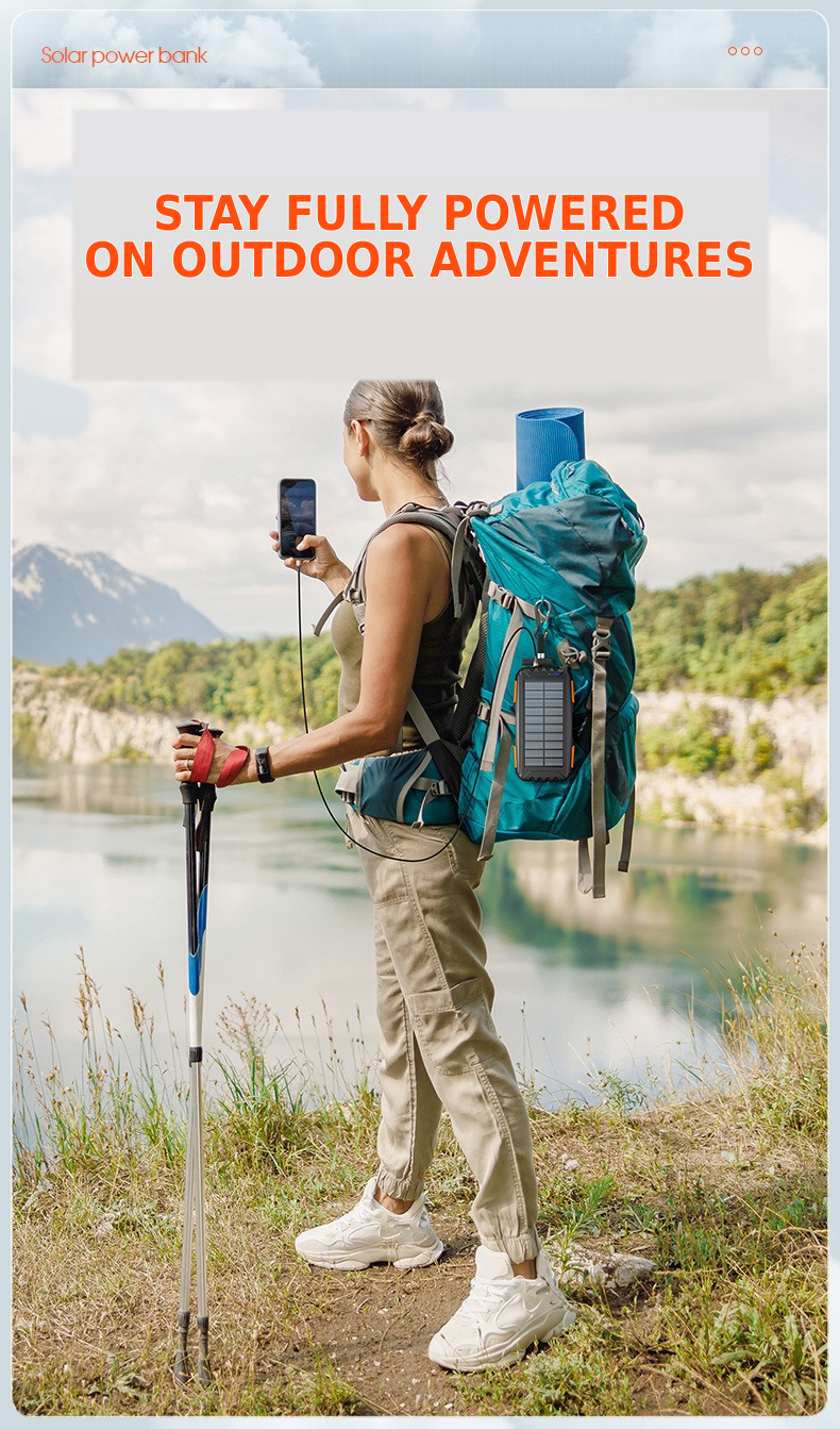 Meenova 20,000mAh Solar Power Bank with 22.5W SCP, 20W USB-C PD, IP55 Water Resistance, Flashlight & 3-Device Charging