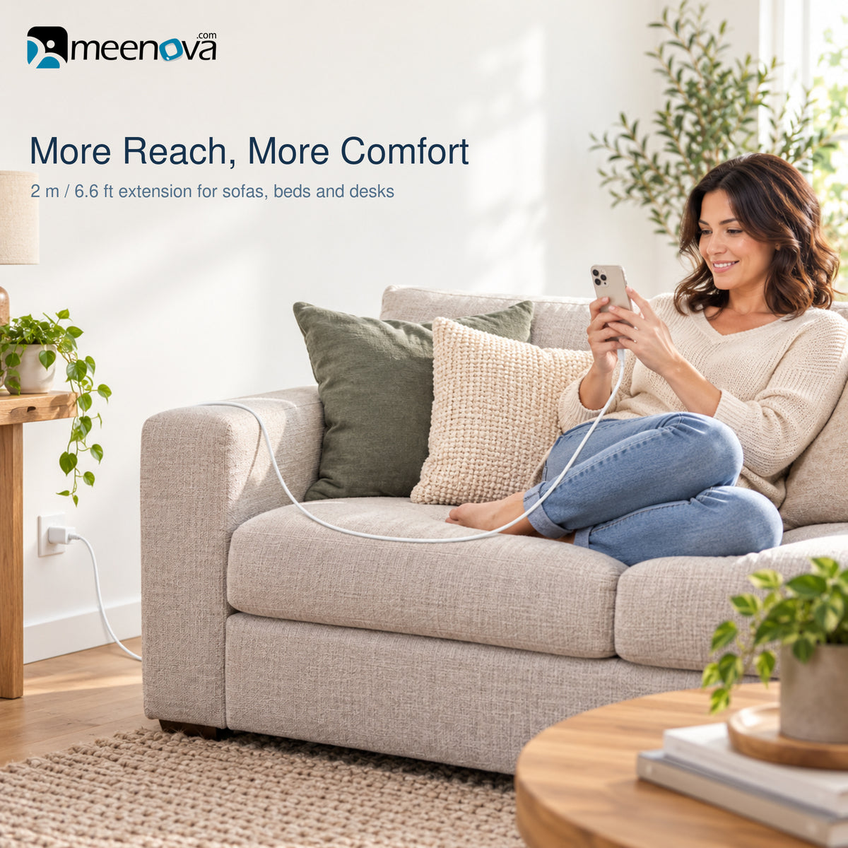Meenova Lightning Male to Female Extension Cable, Lightning Extension 1 Foot Short Cable, 9cm/30cm/50cm/1m/2m (0.5ft/1ft/3.3ft/6.6ft), with Plastic Connectors for Microphone, Apple Pencil, AirPods Case, PALOVUE iMic Portable, Black or White