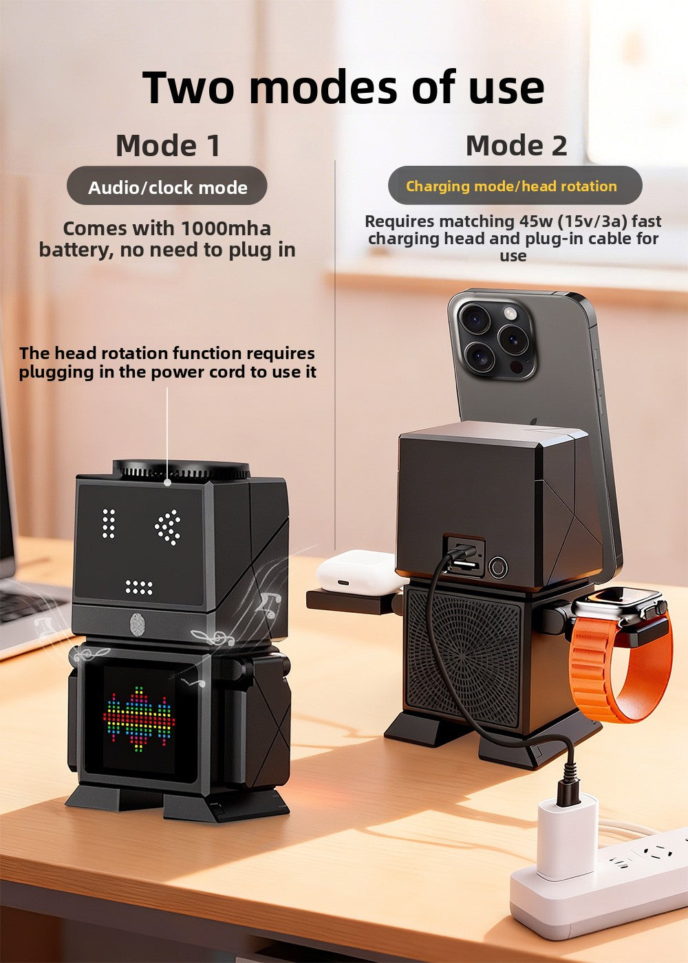 Meenova 25W 3-in-1 MagSafe Wireless Charging Station with Motorized Rotating Stand, Cooling Function, Magnetic Charger for iPhone Apple Watch AirPods