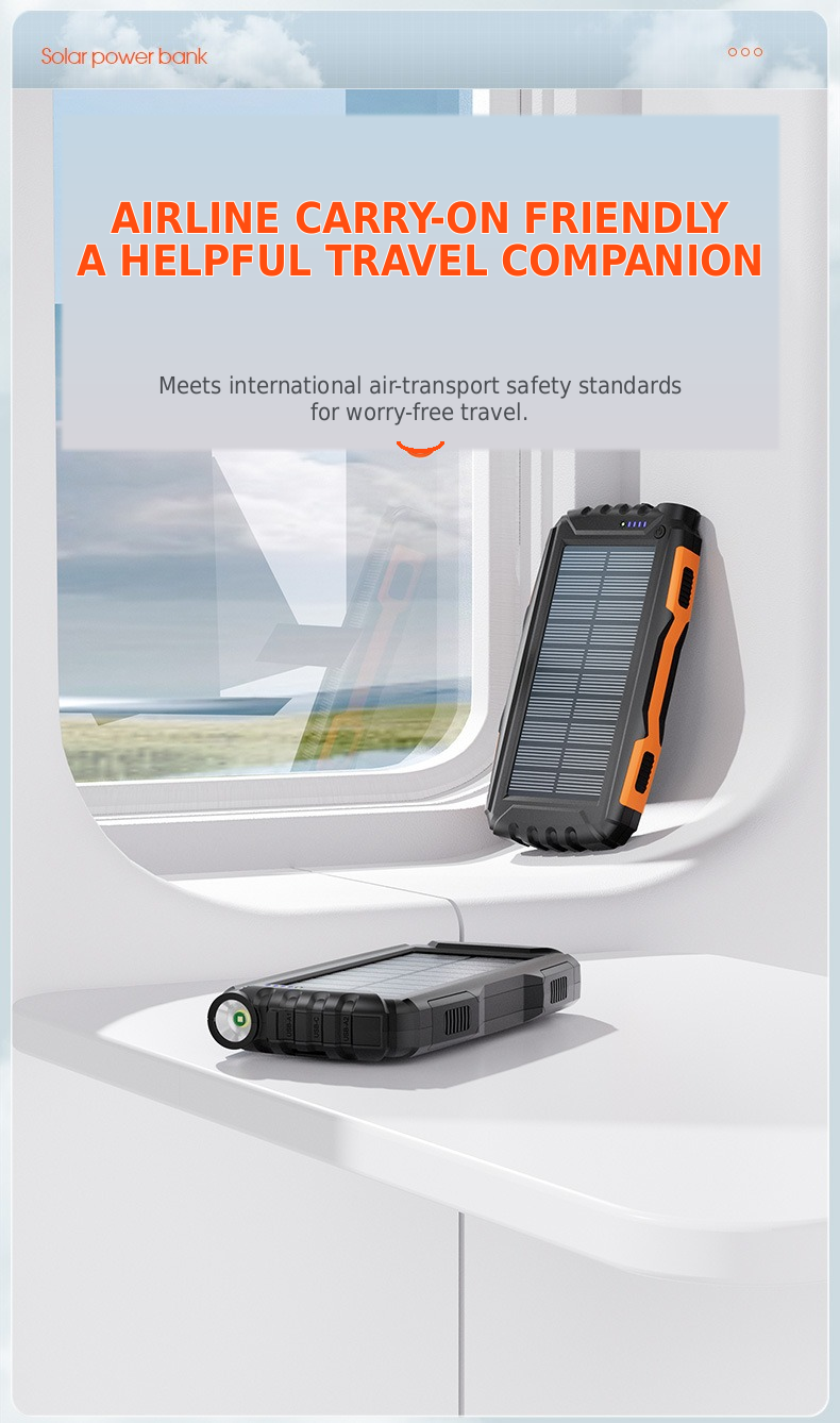 Meenova 20,000mAh Solar Power Bank with 22.5W SCP, 20W USB-C PD, IP55 Water Resistance, Flashlight & 3-Device Charging