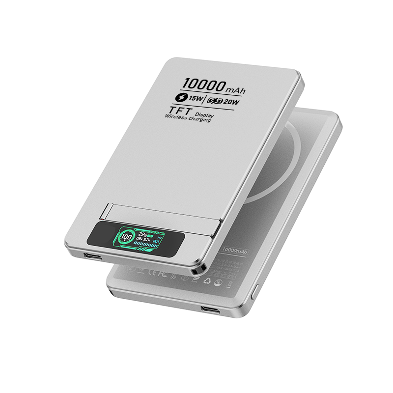 Ultra-Thin MagSafe-Compatible MagSafe Power Bank with Stand – 5000mAh/10000mAh, 15W Wireless & 20W USB-C Fast Charging
