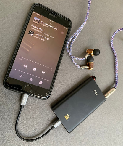 Meenova L19 Lightning to Micro USB OTG Cable for FiiO USB DACs, MFi Certified, 10cm (0.3ft), for FiiO Q1 MKII/Q5s/Q5
