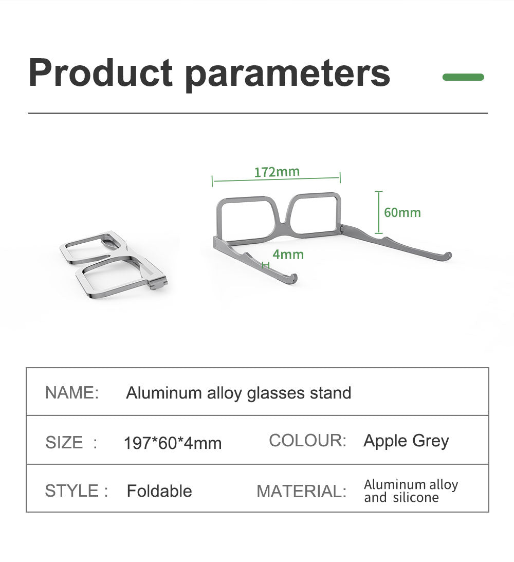 Introducing our innovative Aluminum Alloy Glasses Stand – the perfect blend of ergonomic design, portability, and multi-functionality to transform your digital experience.