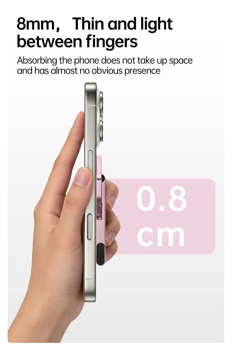 Meenova Foldable Magnetic Phone Tripod, Dual-Sided Magnet Zinc Alloy MagSafe Phone Holder, Pocket-Sized Portable Phone Stand for Live Streaming, Vlogging, Travel, Gym