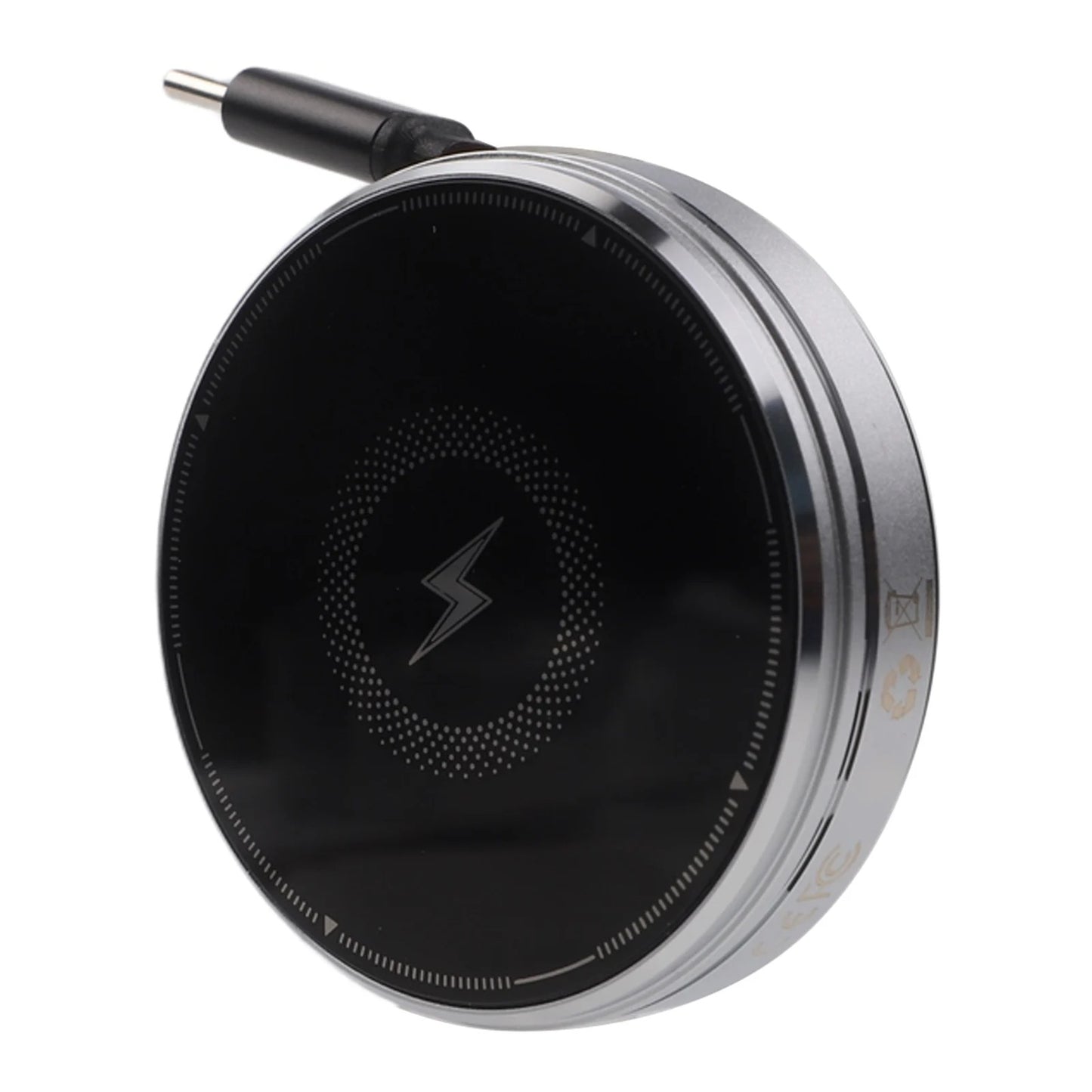 3-in-1 Magnetic Wireless Charger Stand, Foldable Adjustable Angle Desktop Type-C Cable 15W Fast Charger with Retractable Cable for Phone Watch Earbuds Simultaneous Charging