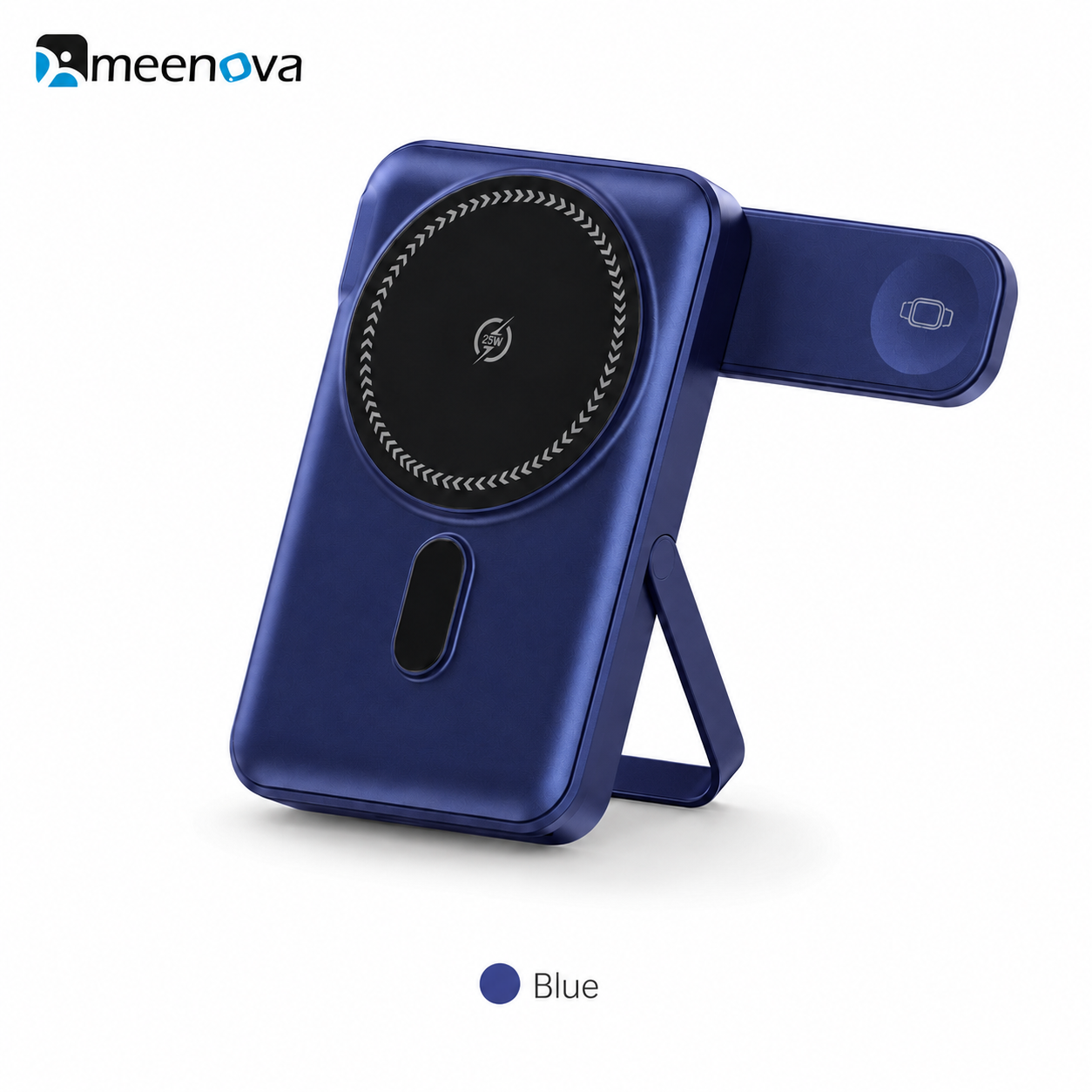 Meenova CK801 Qi2.2 25W Magnetic Wireless Power Bank 10000mAh with 35W USB-C Fast Charging, Apple Watch Charger & Foldable Stand