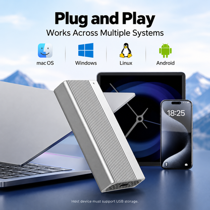 Meenova USB4 40Gbps M.2 NVMe SSD Enclosure with Cooling Fan, Tool-Free Aluminum Alloy & ABS Housing, Supports 2230/2242/2260/2280 and Up to 8TB